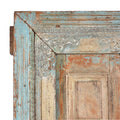 Painted Indian Teak Door From Gujarat - 19thC
