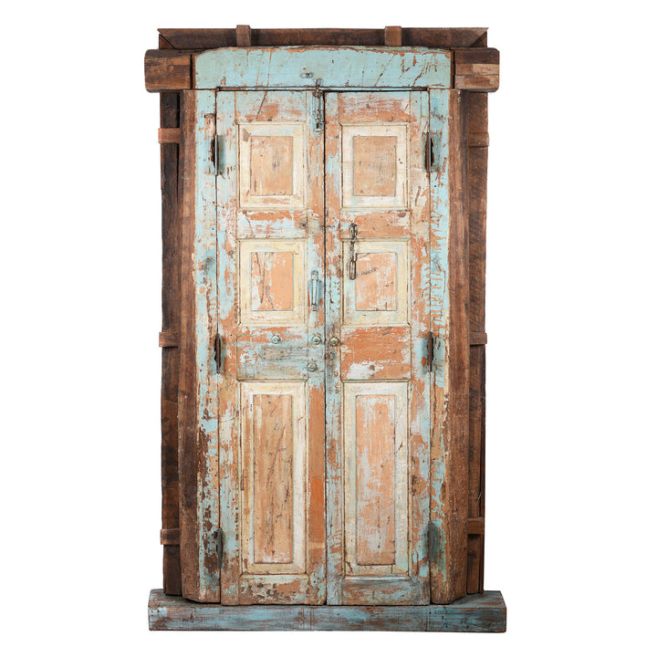 Back Of Antique Carved Indian Teak Panelled Door From Gujarat - 19thC | Indigo Antiques