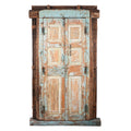 Painted Indian Teak Door From Gujarat - 19thC