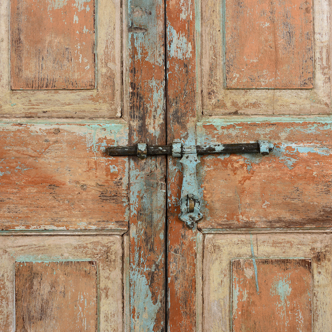Lock Detail From Antique Carved Indian Teak Panelled Door From Gujarat - 19thC | Indigo Antiques