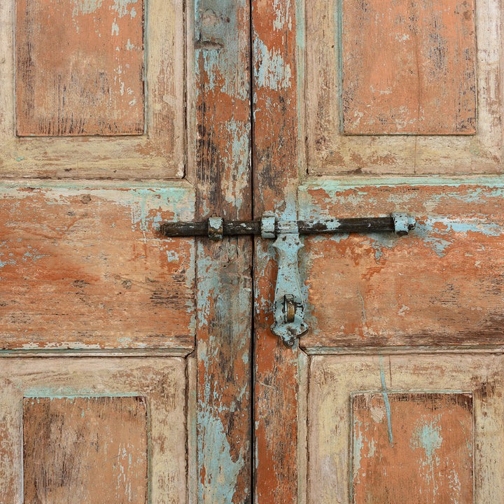 Lock Detail From Antique Carved Indian Teak Panelled Door From Gujarat - 19thC | Indigo Antiques
