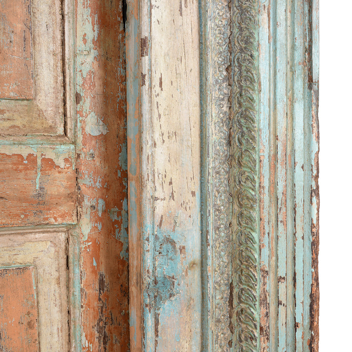 Carving Detail From Antique Carved Indian Teak Panelled Door From Gujarat - 19thC | Indigo Antiques
