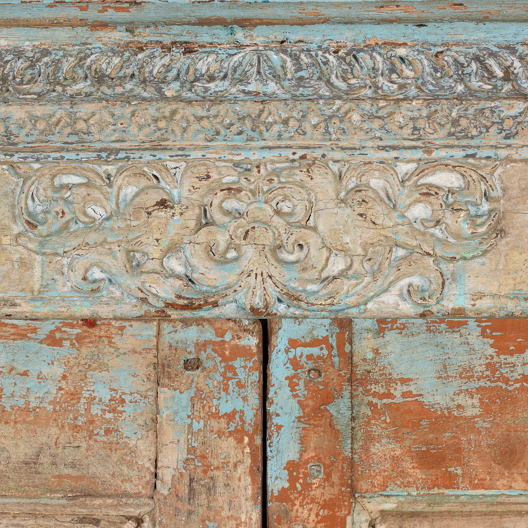 Peacock Carvings From Antique Carved Indian Teak Panelled Door From Gujarat - 19thC | Indigo Antiques