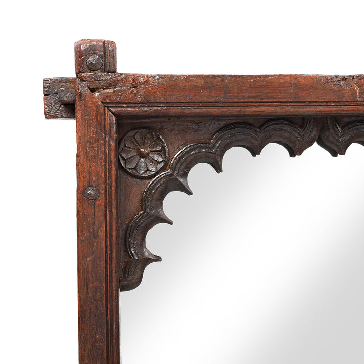 Corner Detail From Indian Mirror Made From An Old Teak Window - 19thC | Indigo Antiques
