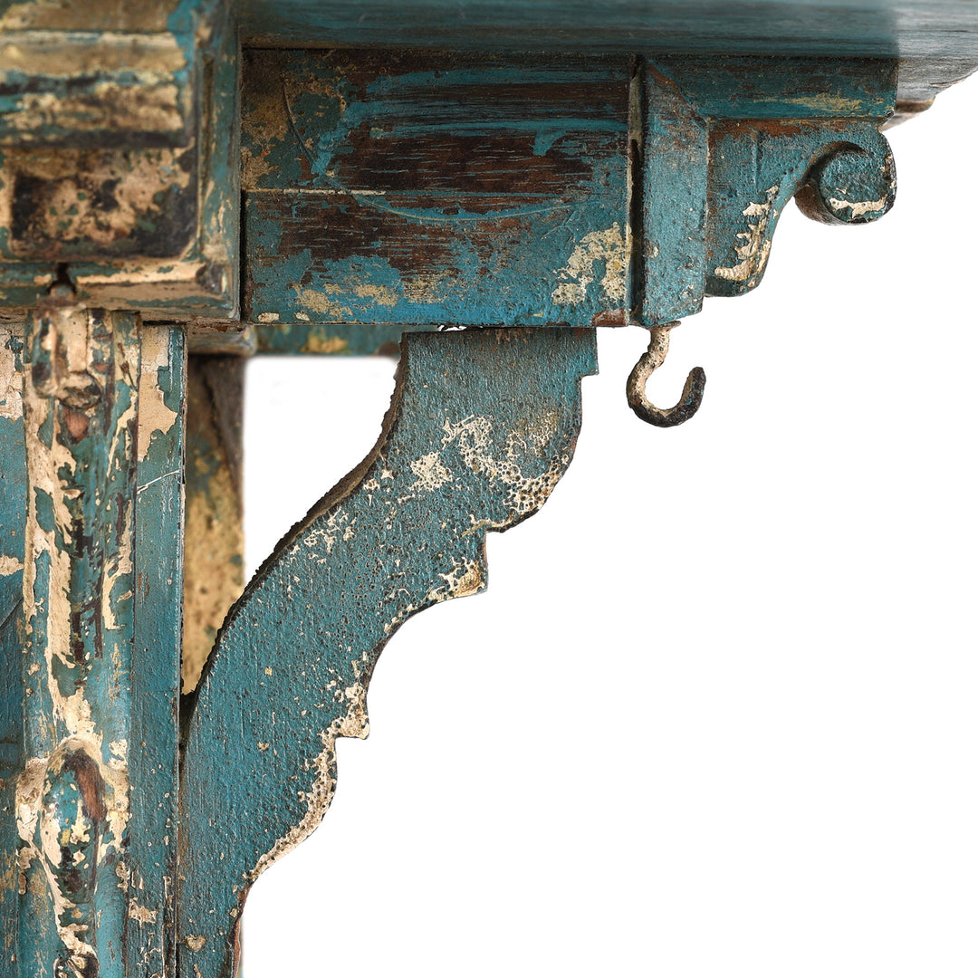 Hook Detail From Antique Indian Painted House Shrine From Kutch - 19th Century | indigo Antiques