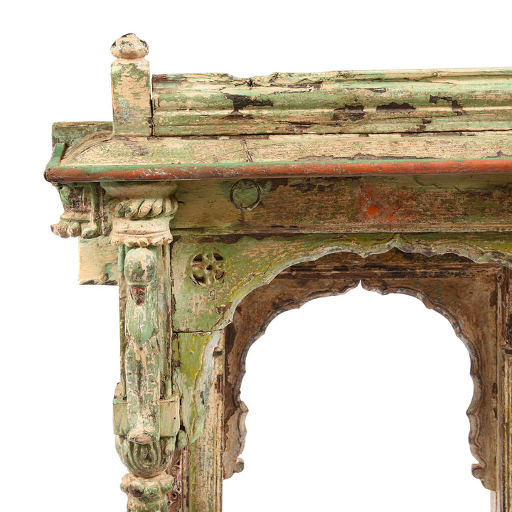 Detail From Antique Indian Painted House Shrine From Kutch - 18th Century | indigo Antiques