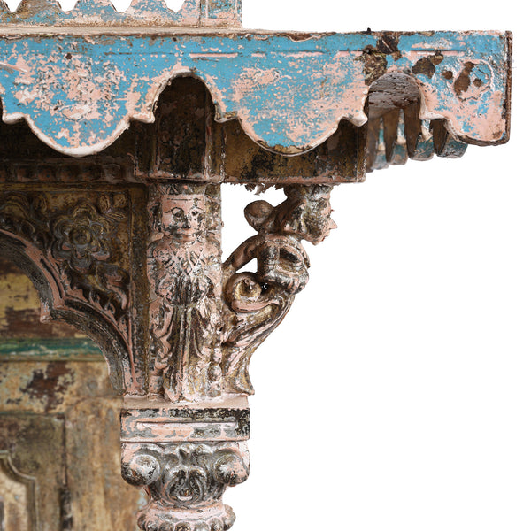 Indian Painted House Shrine From Gujarat - 19th Century