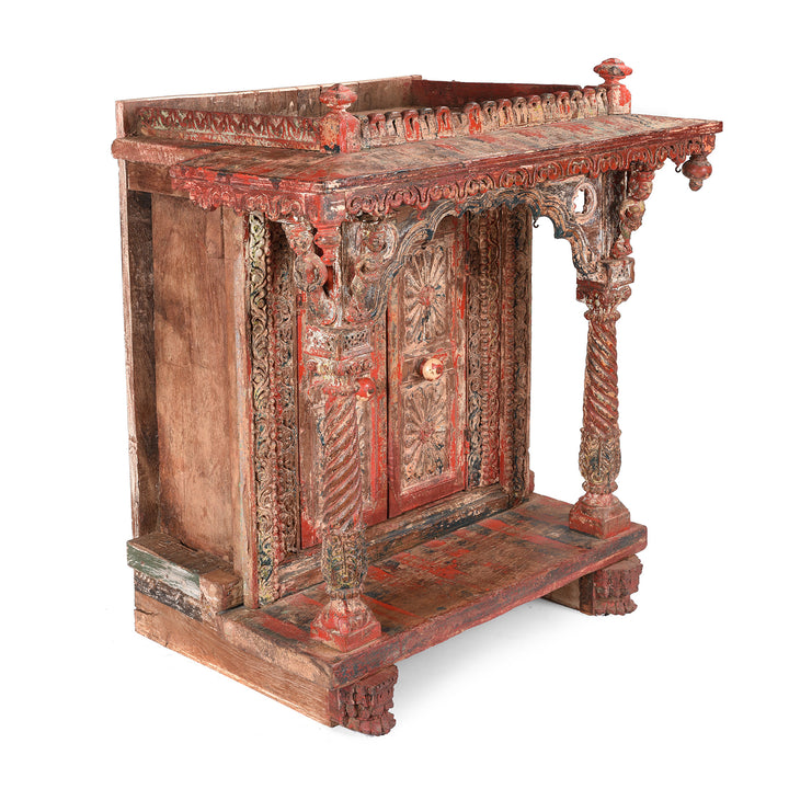 Side detail of an Indian house shrine | Indigo Antiques
