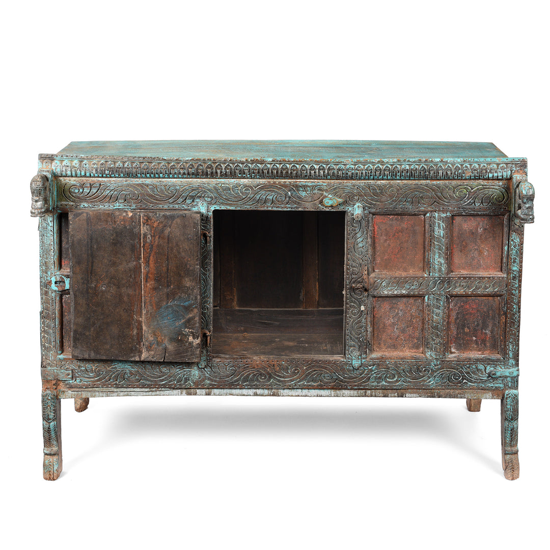 Interior View Of Carved Teak Manjus Dowry Chest From Saurashtra - 19thC | Indigo Antiques