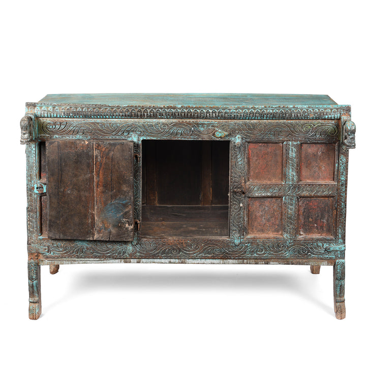 Interior View Of Carved Teak Manjus Dowry Chest From Saurashtra - 19thC | Indigo Antiques