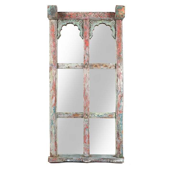 Painted Indian Mirror - 19thC (72 x 148cm)