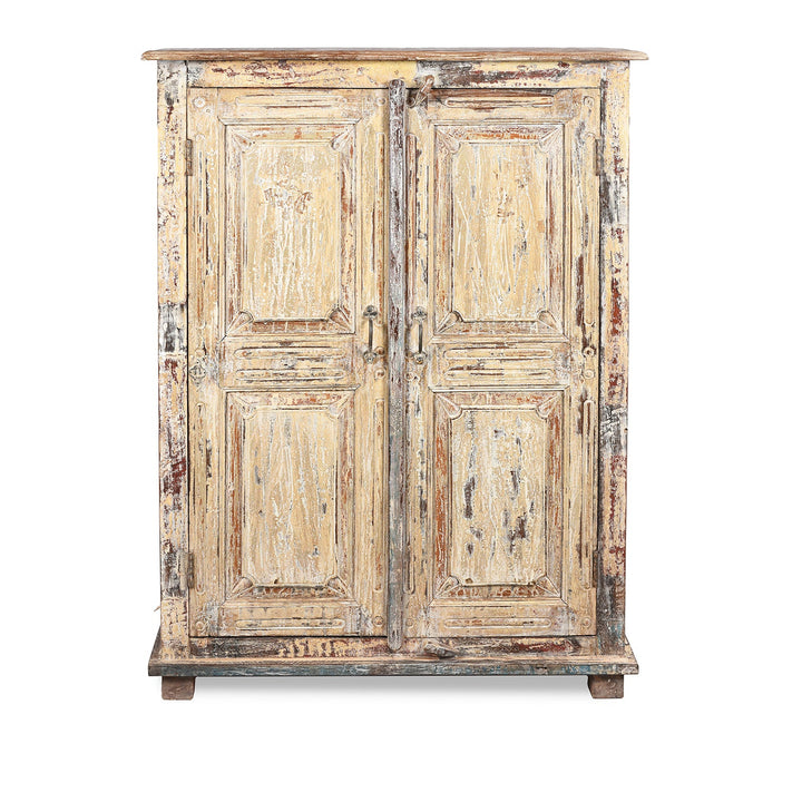 Reclaimed Teakwood Cabinet With Old Paint | Indigo Antiques