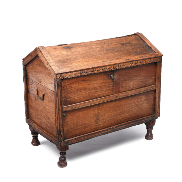Carved Indian Dowry Chest (Sandouk) From Gujarat - 19thC