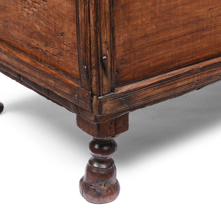 Leg Detail From Carved Teak Indian Dowry Chest (Sandouk) From Gujarat - 19thC | Indigo Antiques