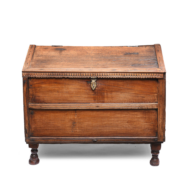 Carved Teak Indian Dowry Chest (Sandouk) From Gujarat - 19thC | Indigo Antiques