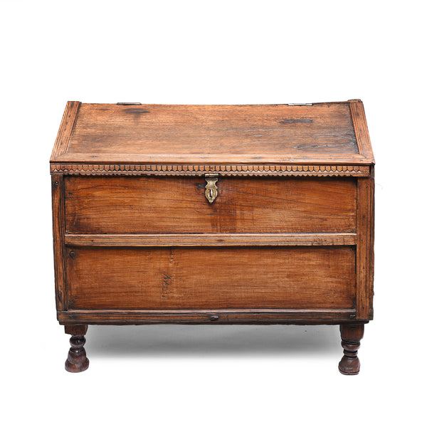 Carved Indian Dowry Chest (Sandouk) From Gujarat - 19thC