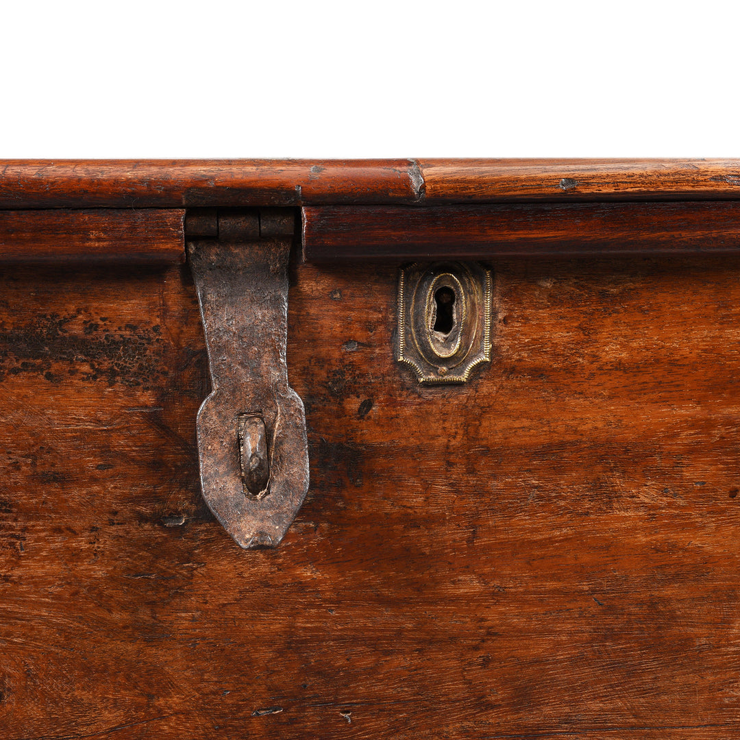 Latch Detail From Brass Bound Jackfruit wood Chest From South India - 18thC | Indigo Antiques