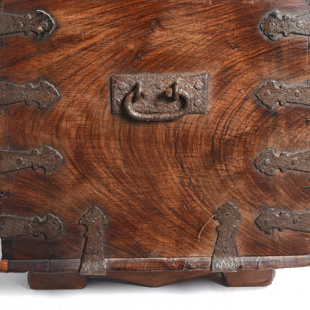 Handle Detail From Iron Bound Indian Rosewood Chest From Kutch - 19thC | Indigo Antiques
