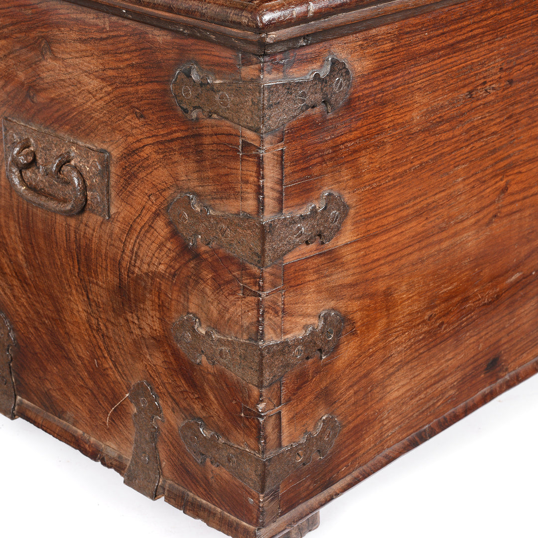 Binding Detail From Iron Bound Indian Rosewood Chest From Kutch - 19thC | Indigo Antiques