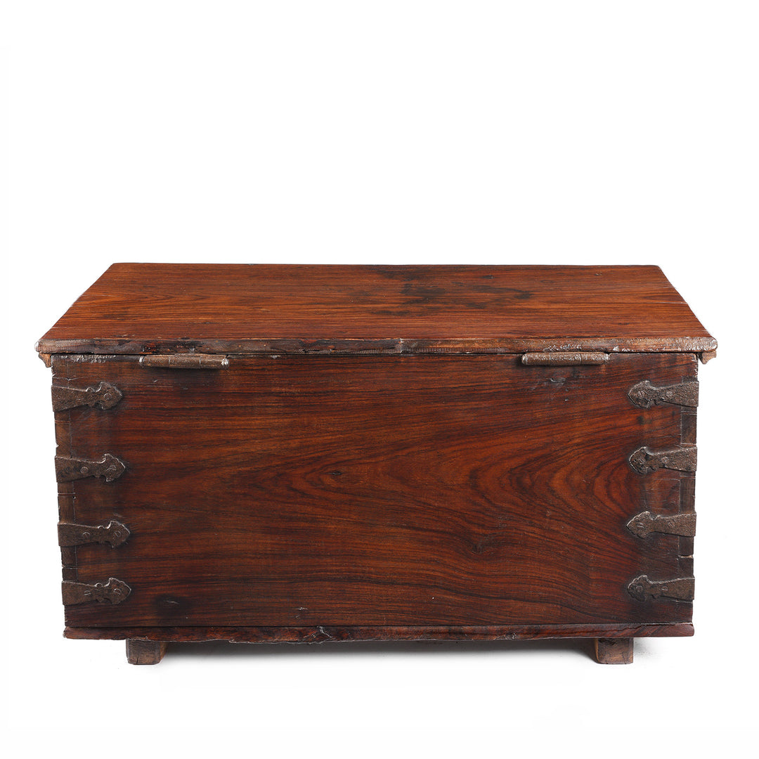 Reverse Of Iron Bound Indian Rosewood Chest From Kutch - 19thC | Indigo Antiques