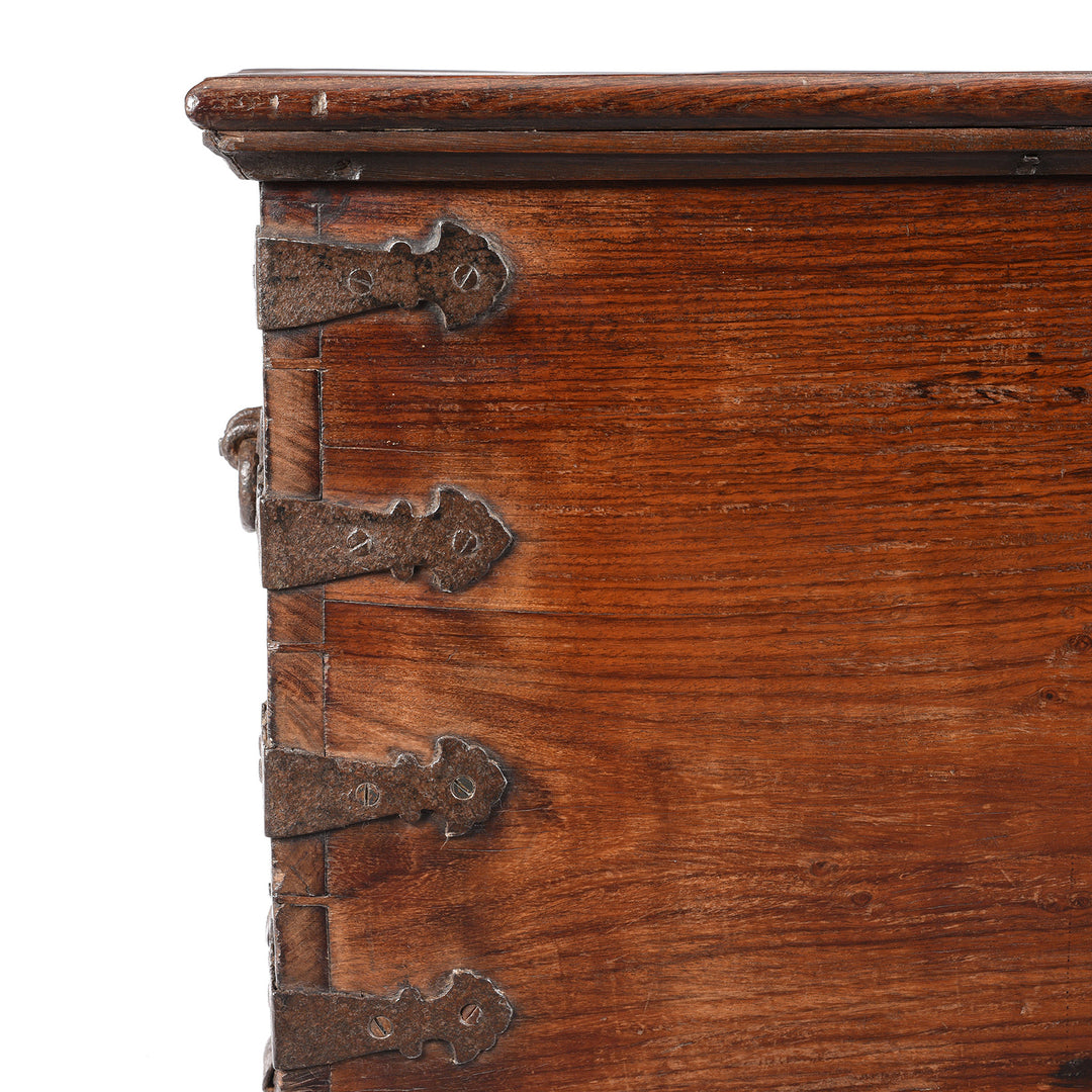 Binding Detail From Iron Bound Indian Rosewood Chest From Kutch - 19thC | Indigo Antiques