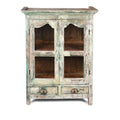 Painted Indian Teak Glazed Book Cabinet - Ca 1920's
