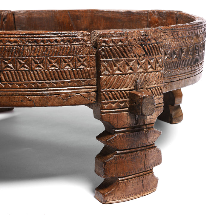 Carving Detail From Antique Indian Chakki Coffee Table - 19thC | Indigo Antiques