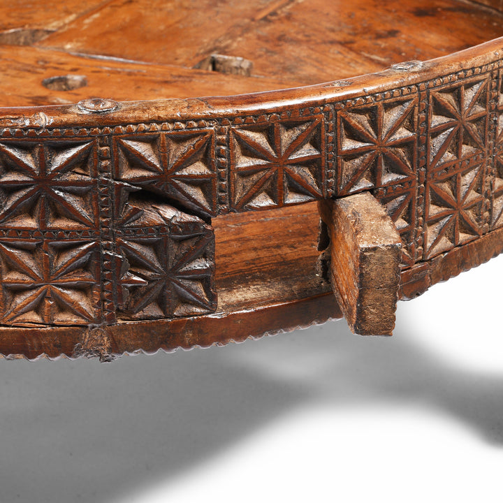 Detail From Indian Chakki Coffee Table From Rajasthan - 19thC | Indigo Antiques