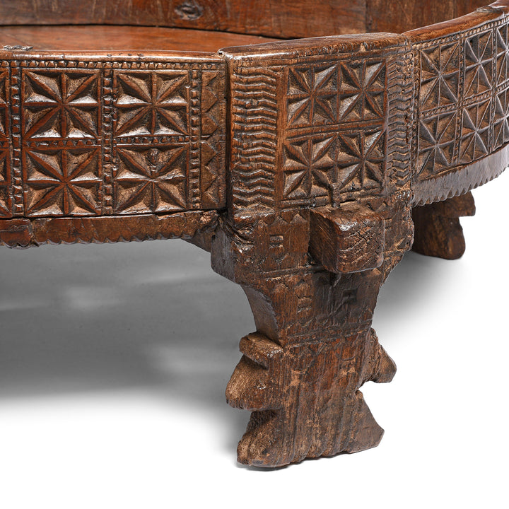 Leg Detail From Indian Chakki Coffee Table From Rajasthan - 19thC | Indigo Antiques