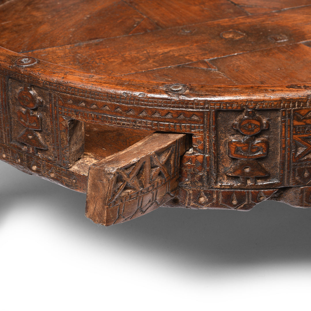 Detail From Indian Chakki Coffee Table From Rajasthan - 19thC | Indigo Antiques