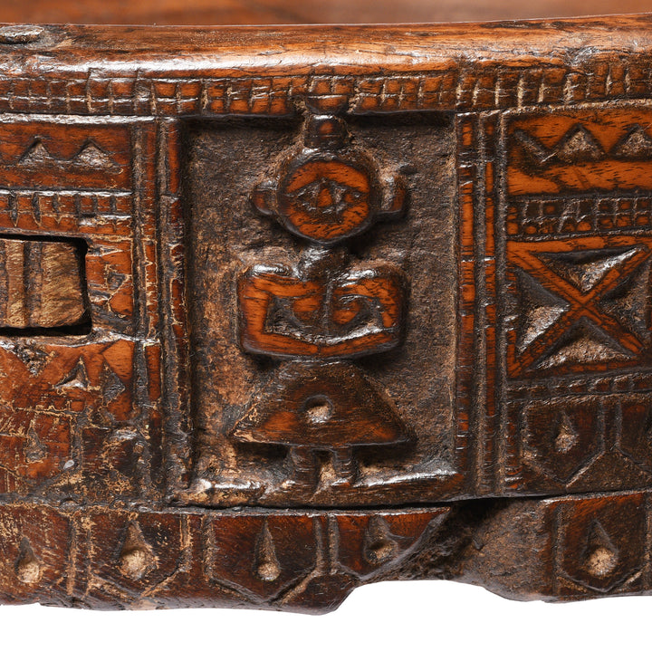 Figure Detail From Indian Chakki Coffee Table From Rajasthan - 19thC | Indigo Antiques