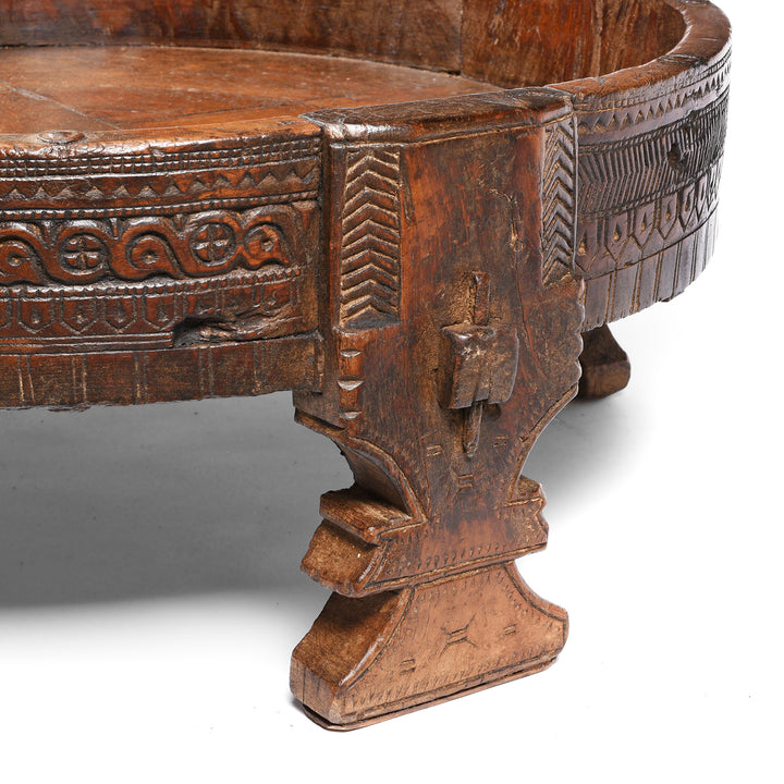 Leg Detail From Indian Chakki Coffee Table From Rajasthan - 19thC | Indigo Antiques