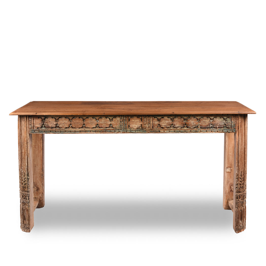 Carved Console Table Made From Reclaimed Teak | Indigo Antiques