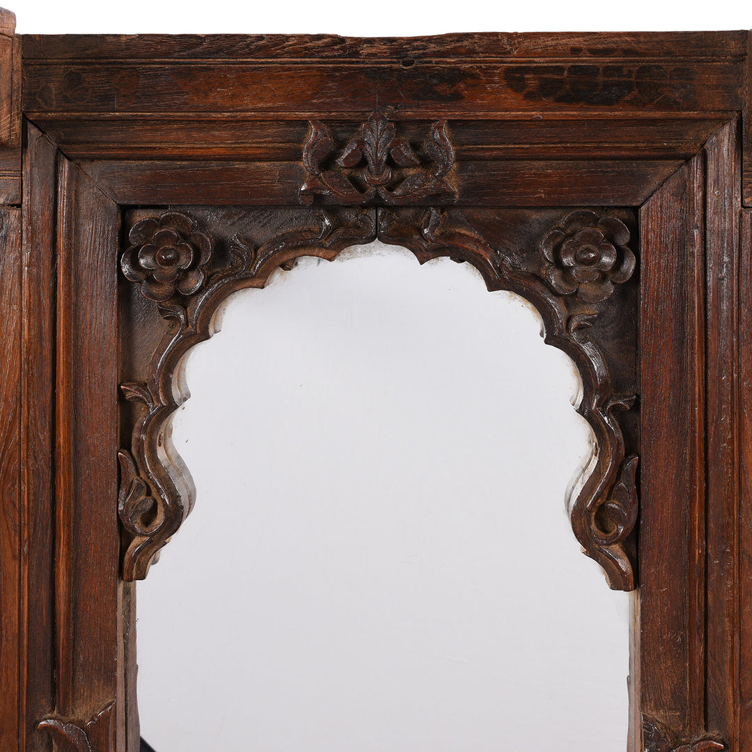 Arch Detail From Carved Teak Mirror From Pratapgargh - Early 19th Century | Indigo Antiques