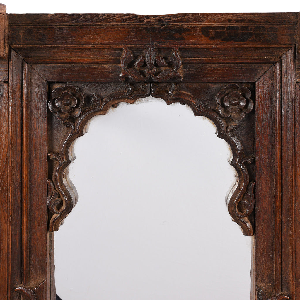 Carved Teak Mirror From Pratapgargh - Early 19th Century