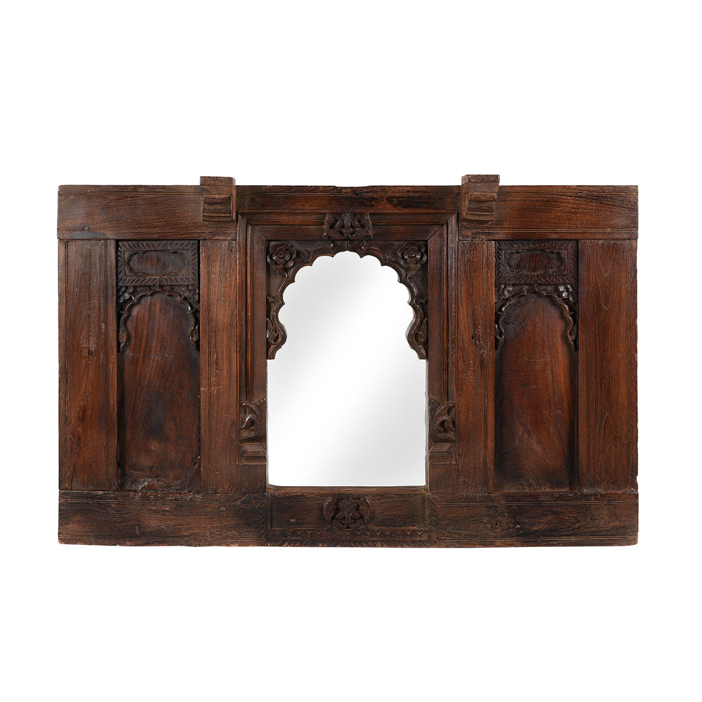 Carved Teak Mirror From Pratapgargh - Early 19th Century