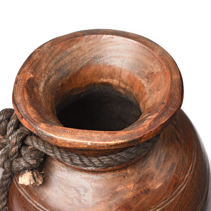 Interior Of Turned Cedar Pot From Himachal Pradesh - Early 20thC | Indigo Antiques
