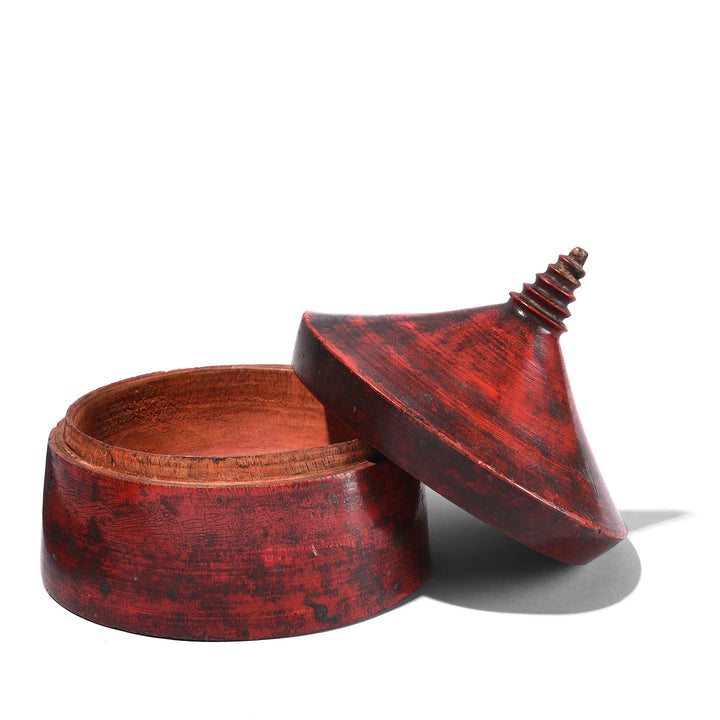 Antique Lacquer Pot From Uttar Pradesh - Ca 1910 | Indigo Antiques