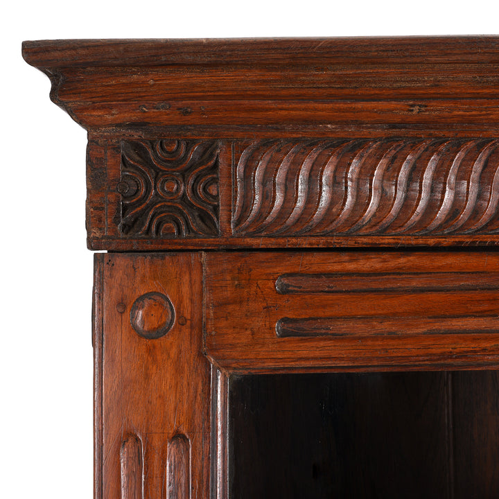 Corner Detail From Antique Anglo Indian Glazed Book Cabinet - 19th Century | Indigo Antiques