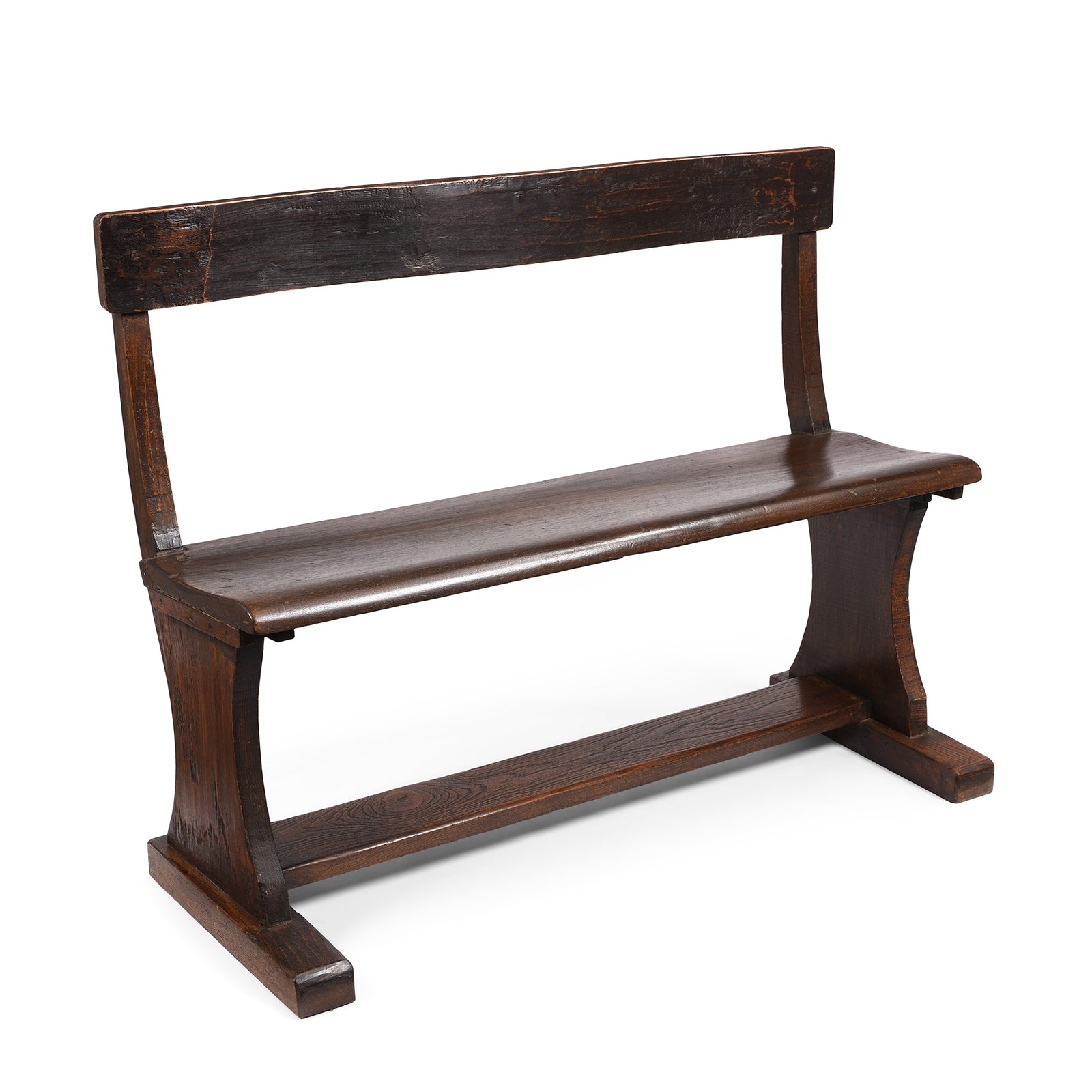 Painted Indian Teak School Bench - Ca 1940 | Indigo Antiques