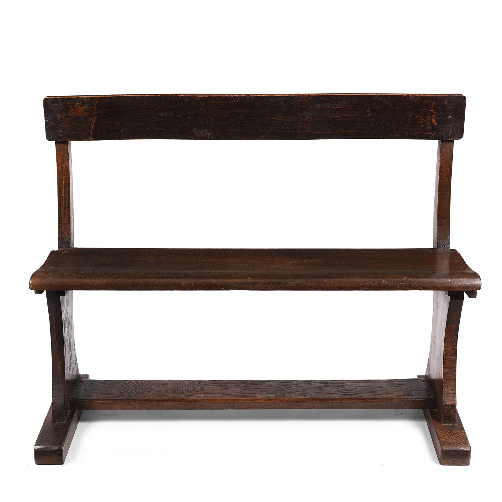 Painted Indian Teak School Bench - Ca 1940 | Indigo Antiques