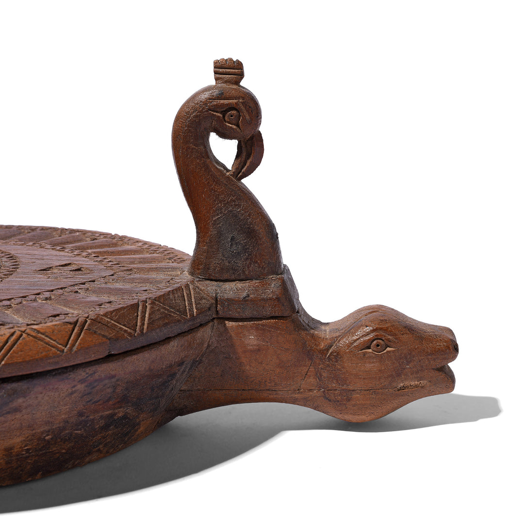 Head Carvings From Antique Carved Teak Masala Box From Banswara Tribal Region - Ca 1920 | Indigo Antiques