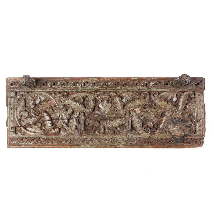Antique Old Carved Teak Coat Hook Panel - Circa 100 Yrs Old | Indigo Antiques