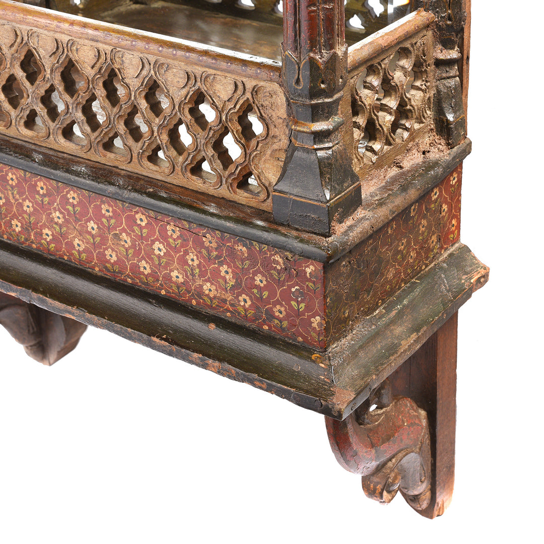 Paintwork Detail From Painted Indian Windows From Bikaner - 19thC | Indigo Antiques