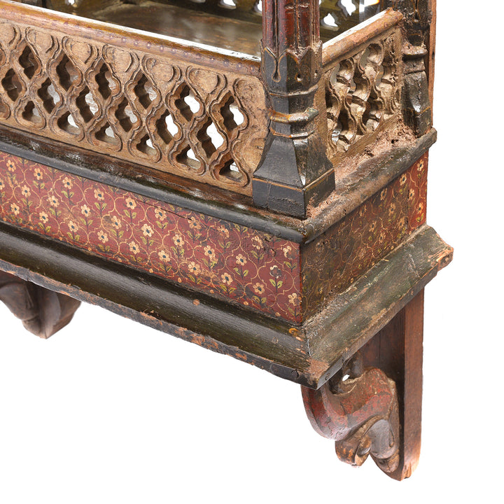 Paintwork Detail From Painted Indian Windows From Bikaner - 19thC | Indigo Antiques