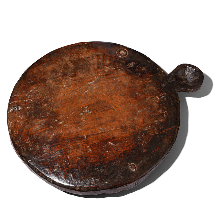 Top Down View Of Antique Indian Chapati Board From Banswara - Ca 1920's | Indigo Antiques