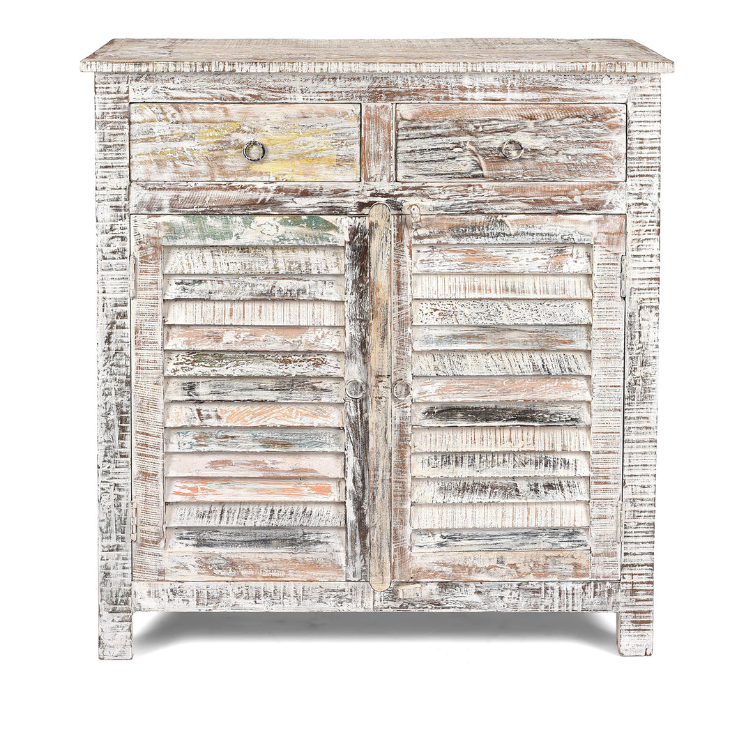 Painted Indian Louvre Cabinet Made From Reclaimed Teak | Indigo Antiques