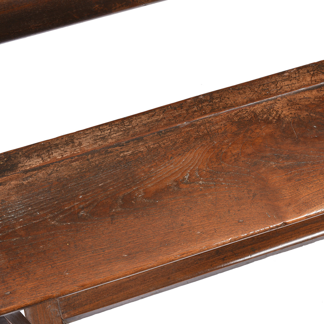 Detail From Painted Indian Teak School Bench - Ca 1930 | Indigo Antiques