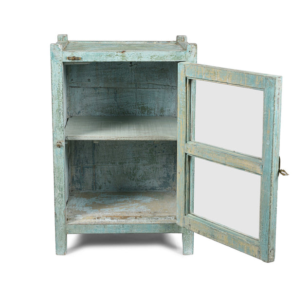 Painted Teak Glazed Indian Side Cabinet - Ca 1930
