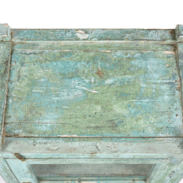 Painted Teak Glazed Indian Side Cabinet - Ca 1930